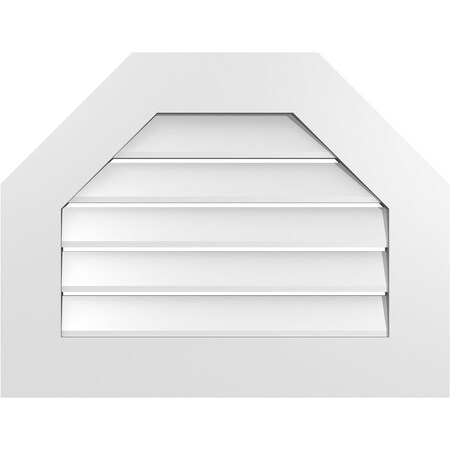 Ekena Millwork Octagonal Top Surface Mount PVC Gable Vent: Functional, w/ 3-1/2"W x 1"P Standard Frame, 26"W x 20"H GVPOT26X2001SF